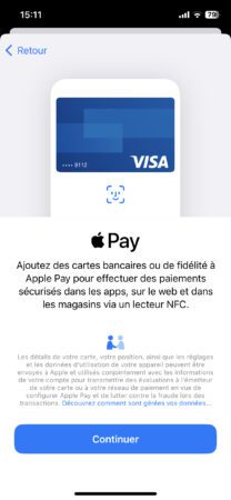 ajout d'une carte bancaire à Apple Pay