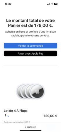 Paiement Apple Pay sur site de e-commerce