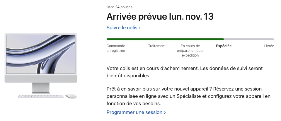 expédition Apple iMac M3